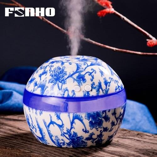 FUNHO USB Aroma Humidifier Essential Oil Diffuser Ultrasonic Cool Mist Humidifier Air Purifier LED Night Light for Office Home