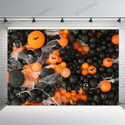 Halloween Balloon Photography Backdrop Newborn Baby Portrait Birthday Cake Smash Photo Background Photography for Photo Studio