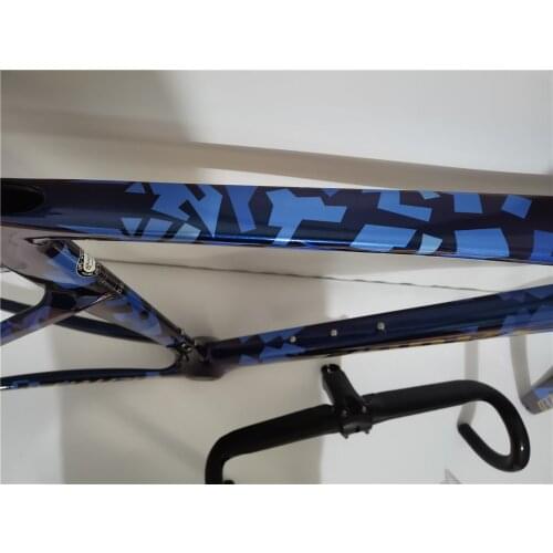 High quality carbon frame road bicycle chameleon rainbow color BB30 bottom 700C disc brake bike frameset contain handlebar+stem