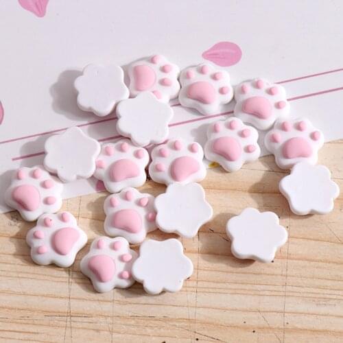 YEYULIN 10Pcs Cute Bear Paw Flat Back Resin Cabochon Kawaii Flatback Resins of Characters Cabochons for Bows Hair Deco Parts