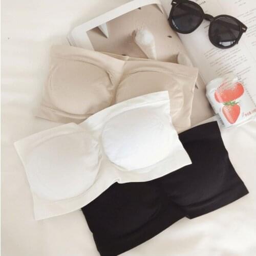 Womens Wipe Chest Tube Tops Sexy Wire Free Solid Color Beauty Back Padded Breathable Seamless Underwear