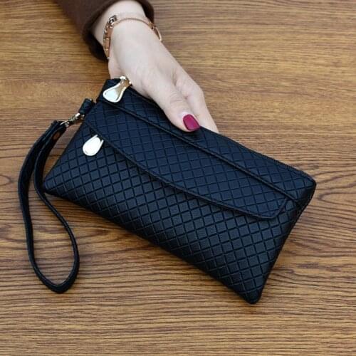 Womens wallet leather genuine money bag clutch Organizer wallet women Organizer purse Plaid zipper long key coin bag Casual