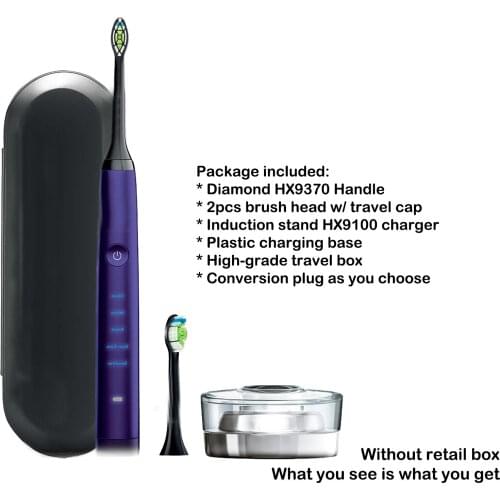 Philips Sonicare DiamondClean Sonic Electric Toothbrush HX9370 Amethyst 2 brush heads HX939V HX9340 HX9350 HX9371 HX9382 w/o Ret