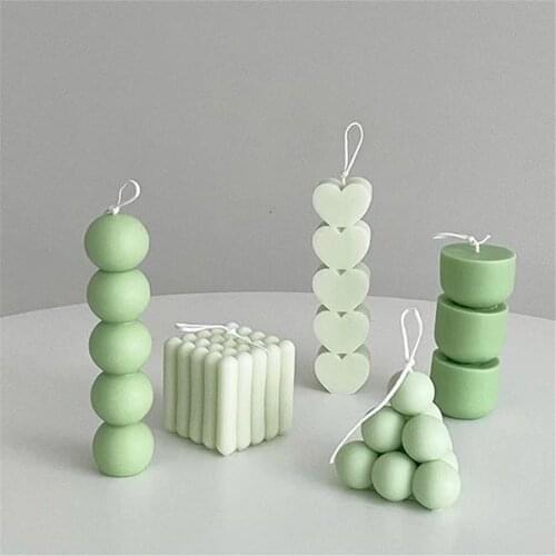 1pc 3d Love Heart Shape Mould Soy Wax Silicone Candle Cube Aromatherapy Molds For Plaster Hand-made Aroma Soap Maker