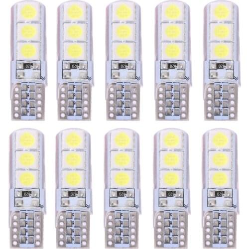10pcs T10 SMD5050 W5W LED Waterproof Car Wedge Lights Auto White Light Bulbs 360 ° Irradiation Angle Lamp Support Dropshipping