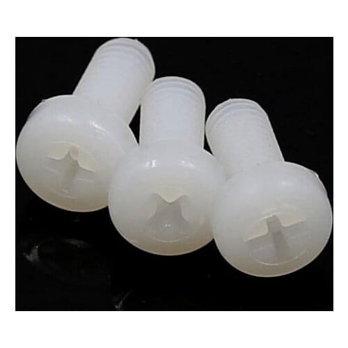1000pcs/lot M2X4/5/6/8/10/12/15/20/25MM White Nylon Philips Cross Head Screw Cross Bolt Screw Round Head Electronic Screw