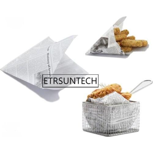 1000pcs Kraft Paper Food Snack Bags Newspaper Design Takeout Packaging Bags Bread Sandwich Candy Small Gift Bags Party Supplies