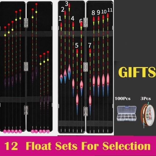 12pcs Fishing Floats Set Composite Nano Plastic Flotador Bobbers Rolling Ball Great Visible Fishing-Accessories Tackles