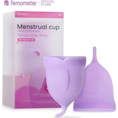 2Pcs/set Femometer Silicone Menstrual Cup Feminine Hygiene Silicone Cup Period Lady Cup Copa Menstrual Coletor