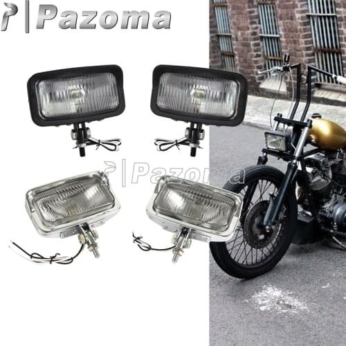 2x or 1x Motorbike Square Headlight Rectangular Dual Head Lamp for Harley Chopper Cafe Racer XS650 CB750 Bobber Cruiser