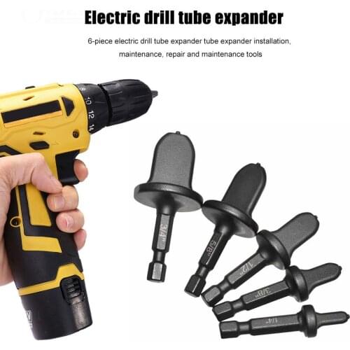 5pcs Copper Pipe Drill Bits Flaring Hex Handle Practical Tube Expander Set Accurate Rotary Tool Durable Swaging Air Conditioner