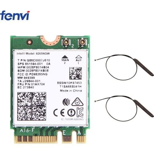 Wireless network Card adapter With Intel 8265 AC NGFF NGW Support Dual Band 1.2Gbps 802.11ac Bluetooth 4.2 MU-MIMO and 2*antenna
