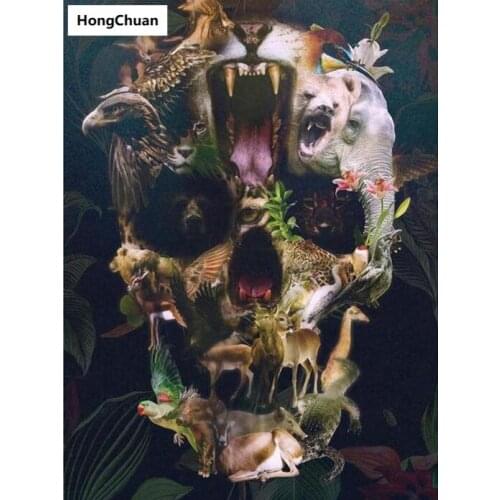 Skull Animal 5D DIY Full Square/Round Diamond Painting Diamond Embroidery Diamond Cross Stitch Home Decoration Mural Gift