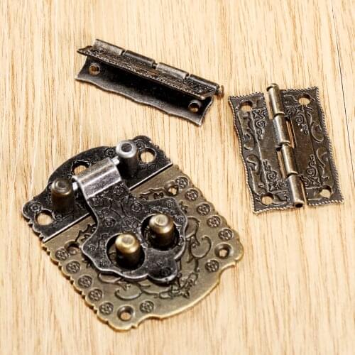Antique Bronze Vintage Wooden Box Lock Cabinet Toggle Latch Hasp and 2X Wood Box Cabinet Furniture Hinges Furniture Hardware