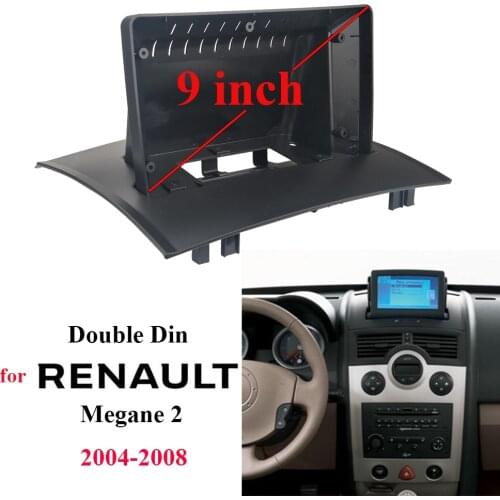 Double Din 9 Inch Car Radio Player DVD Dashboard Audio Panel Fascia Frame for RENAULT Megane2 2004 2005 2006 2007 2008