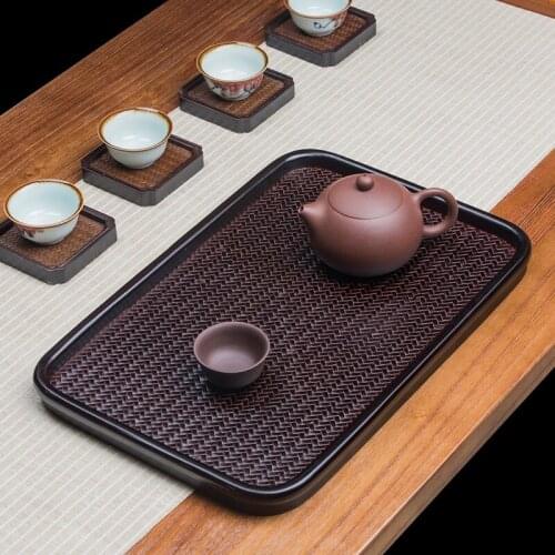 Bamboo Tea Tray Dry Soaking Table Pot Holder Saucer Office Outdoor Kung Fu Tea Set Accessories Big Tea Tray