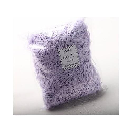 Free shipping 100g/lot light purple Natural lafite grass shredding creative candy box gift box filler wedding supplies