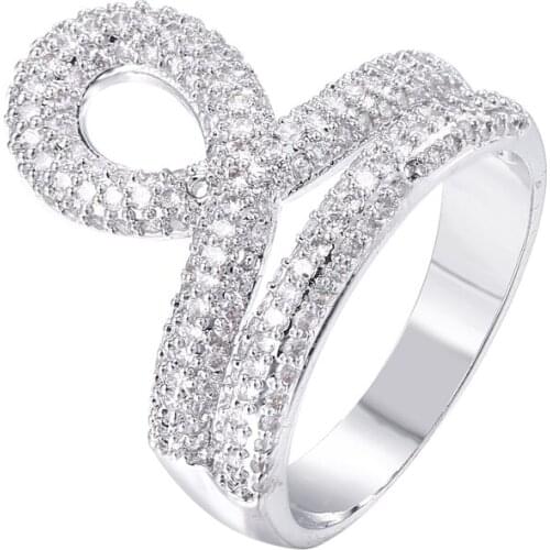 Bettyue Brand Luxury Charm High Quality Zircon White Gold Color Fine Jewelry Rings For Woman Elegance Wedding Party Gifts