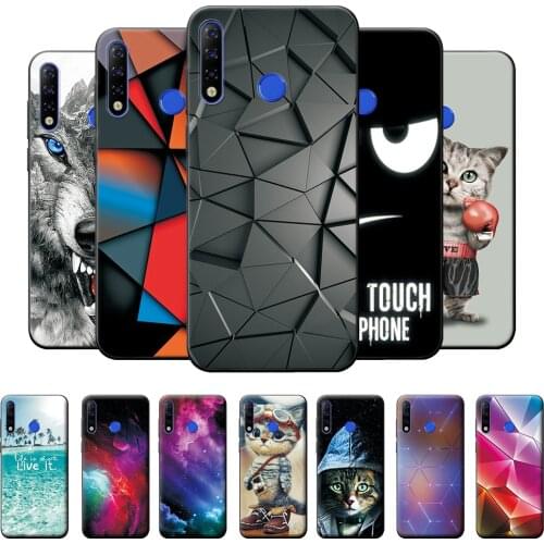 For Tecno Spark 4 Case Silicone Soft TPU Phone Cover For Tecno Spark 4 Case Cute Panda Iron Tower Protective Case Bumper 6.52