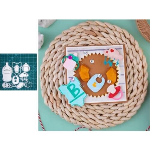 Baby Supplies Goods Bottle Bib Ddecoration Metal Steel Frames Cutting Dies DIY Scrap Booking Photo Album Embossing Paper Cards