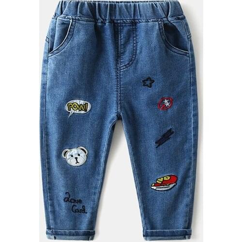 Boys girl hole Jeans pants Excellent quality cotton New casual children Trousers baby toddler Comfortable kids clothes Children