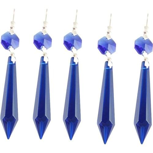 60mm Crystal Icicle Drops Chandelier Pendants with Chandelier Beads Butterfly Buckles For Chandeliers Glass Prism Hanging Light