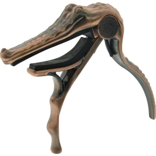 Alice Red Bronze Guitar Capo with Crocodile Shape Guitar Quick Release Trigger Key Clamp
