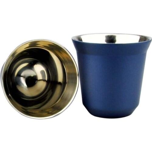 Espresso Mugs 80ml Stainless Steel Espresso Cups Insulated Tea Coffee Mugs Double Wall Cups Dishwasher Safe