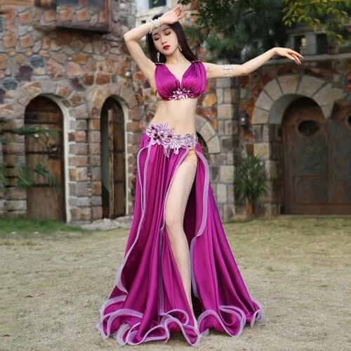 Belly Dance Suit High-end Bra Long Skirt Performance Clothes Profession Custom Female Elegant Top Competition Clothing Set