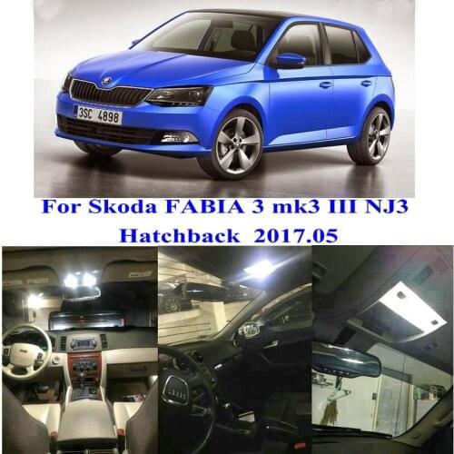 For Skoda FABIA 3 mk3 III NJ3 Hatchback 2017.05 Car Led Interior Lights Auto lights bulbs for cars error free 13pc