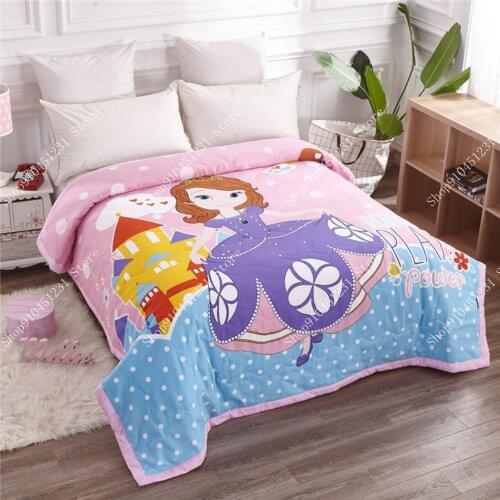 Cartoon Princess Sophia Elsa Mickey Mouse Summer quilt Soft Blanket Thin Comforter Bed Cover Girls Boys Baby Bed luxury Gift