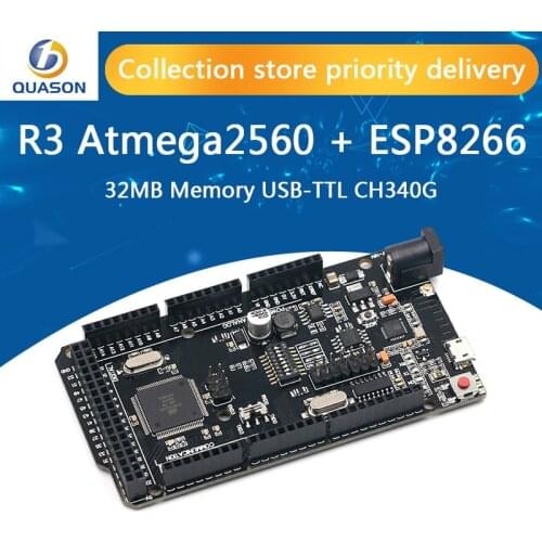 Mega2560 + WiFi R3 ATmega2560+ESP8266 32Mb memory USB-TTL CH340G. Compatible for Arduino Mega NodeMCU For WeMos ESP8266