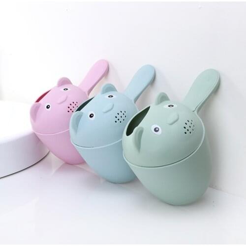 Cute Cartoon Baby Bath Caps Toddle Shampoo Cup Children Bathing Bailer Baby Shower Spoons Child Washing Hair Cup Kids Bath Tool