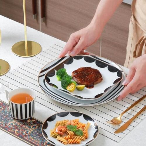 Fashion classic western tableware European style steak plate coffee cup ceramica set dinner plates
