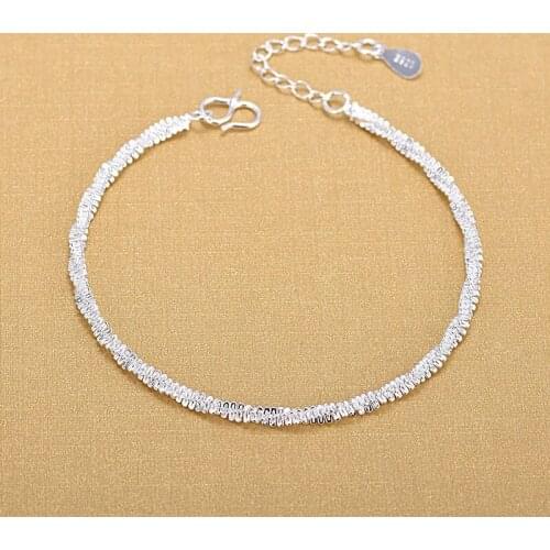 925 Sterling Silver Elegant Adjustable Link Chain Bracelets Jewelry For Woman Party Accessories sl392