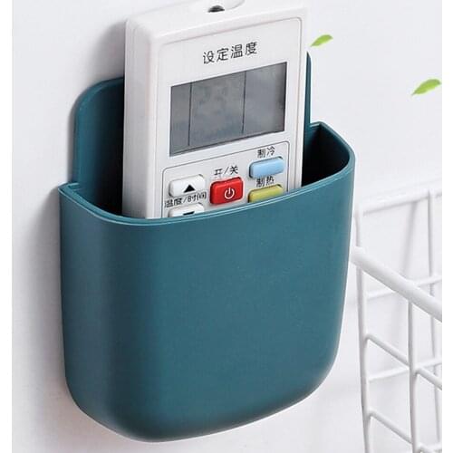 Wall-Mounted Remote Control TV Storage Box Case Mobile Phone Holder Organizer Multifunctional Self-adhesive Storage Organizer