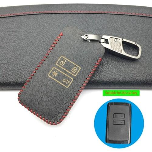 2018 Latest Leather Car Key Case Protector Shield Cover Keyless Entry Remote Fob for Renault Koleos Megane Scenic Kadjar Sandero