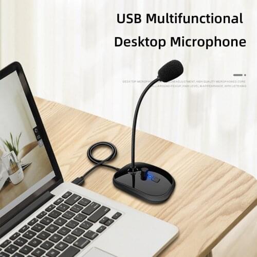 New 360° Omnidirectional Condencer Microphone USB Desktop Microphone Noise Reduction USB Mic Plug&Play for Laptop Computer PC