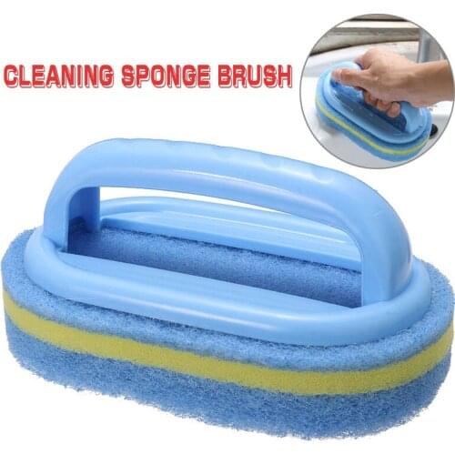 Kitchen Bathroom Tile Cleaning Brush Wall Cleaning Bath Brush Handle Sponge Bath Bottom Bathtub Ceramic Cleaning Tools