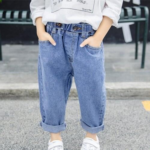 Casual Boy Jeans Elastic Waist Denim Trousers Toddler Cowboy Pants Blue Boys Jeans Spring Autumn Children Jeans