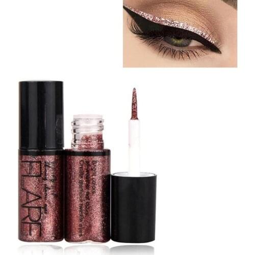 Professional Shiny Eye Liners Cosmetics for Women Girls Pigment Silver Rose Gold Color Liquid Glitter Eyeliner Gloss Makeup