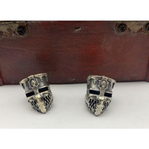 Samurai helmet Hand-Casted Paracord Bead Lanyard Bead Brass Charms EDC Accessories for Keychain Pendant,Knife Lanyard