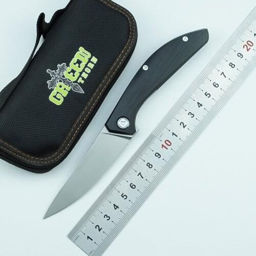GREEN THORN SIGMA Flipper folding knife D2 blade titanium + G10 steel handle outdoor camping kitchen fruit knife EDC tool