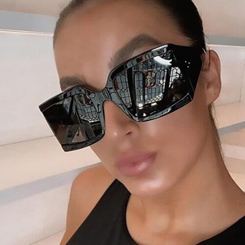 Square sunglasses women oversized black luxury fashion sunglasses men Vintage Big frame Shades Female glasses Oculos De Sol