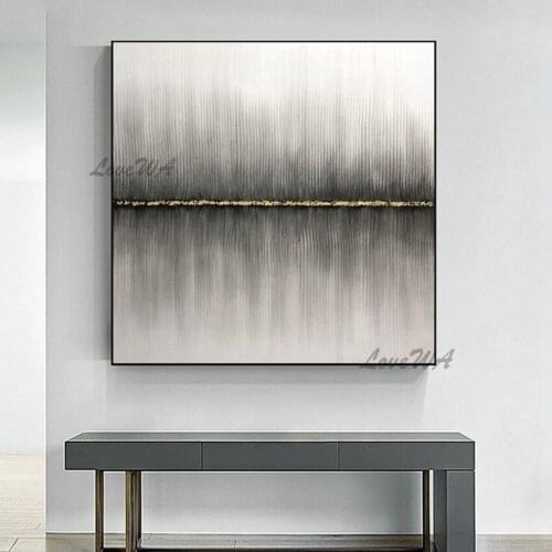 Contemporary Abstract 100% Handpainted Painting Black And White On Canvas Home Decoration Picture For Living Room No Framed