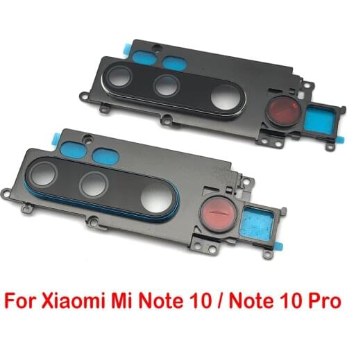 Rear Camera Glass Lens Cover With Frame Holder with Sticker Replacement Spare Parts For Xiaomi Mi Note 10 Pro