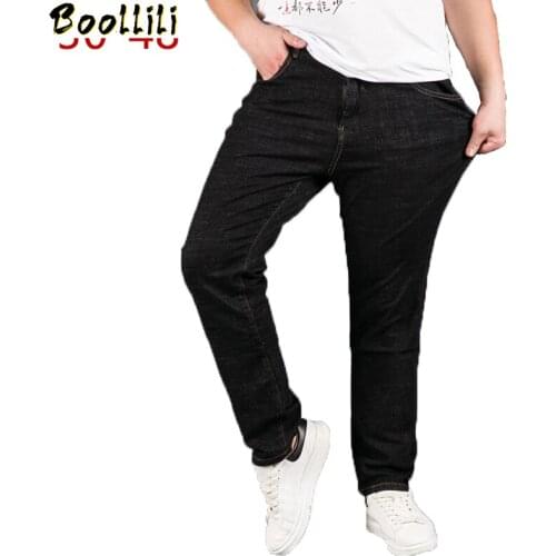 Stretch Men Business Jeans Classic Male Jeans Plus Size Baggy Straight Men Denim Pants Cotton Black Biker Jeans Male