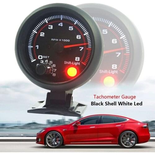 3.75'' Universal Car Tachometer Tacho Gauge Meter LED Shift Light 0-8000 RPM