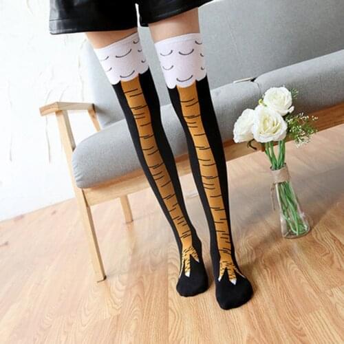 Women Chicken Foot Socks Leg/knee Socks 3d Chicken Socks Performance Stockings Socks Striped Adult Women Winter Warm Floor Socks