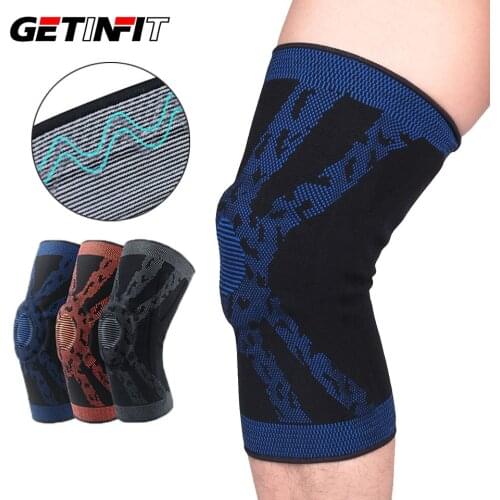 1 Pcs Basketball Knee Pads with Support Silicon Padded Elastic Non-slip Patella Brace Kneepad For Football Volleyball Tennis
